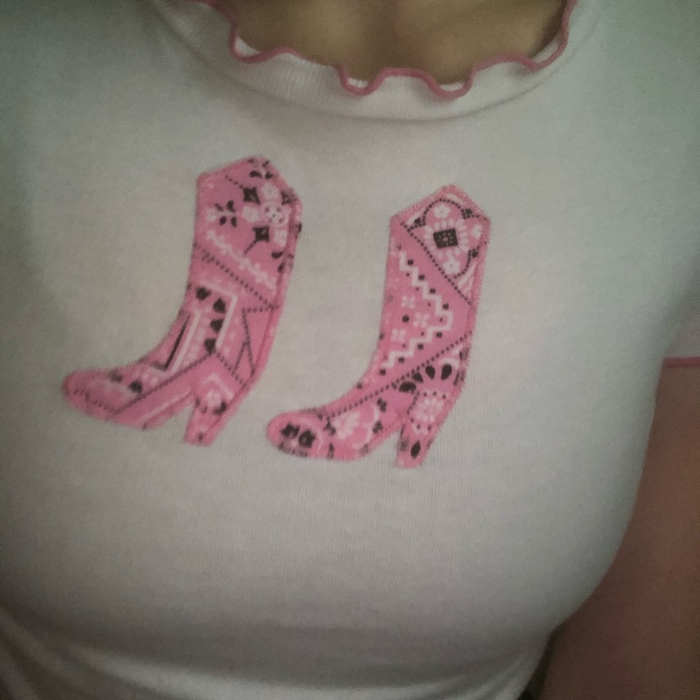 pink cowboy boot shirt
